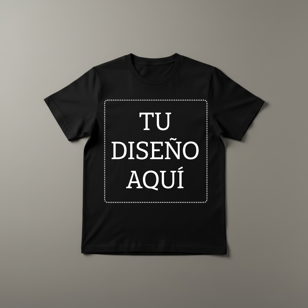 Camiseta negra con estampación DTF incluida