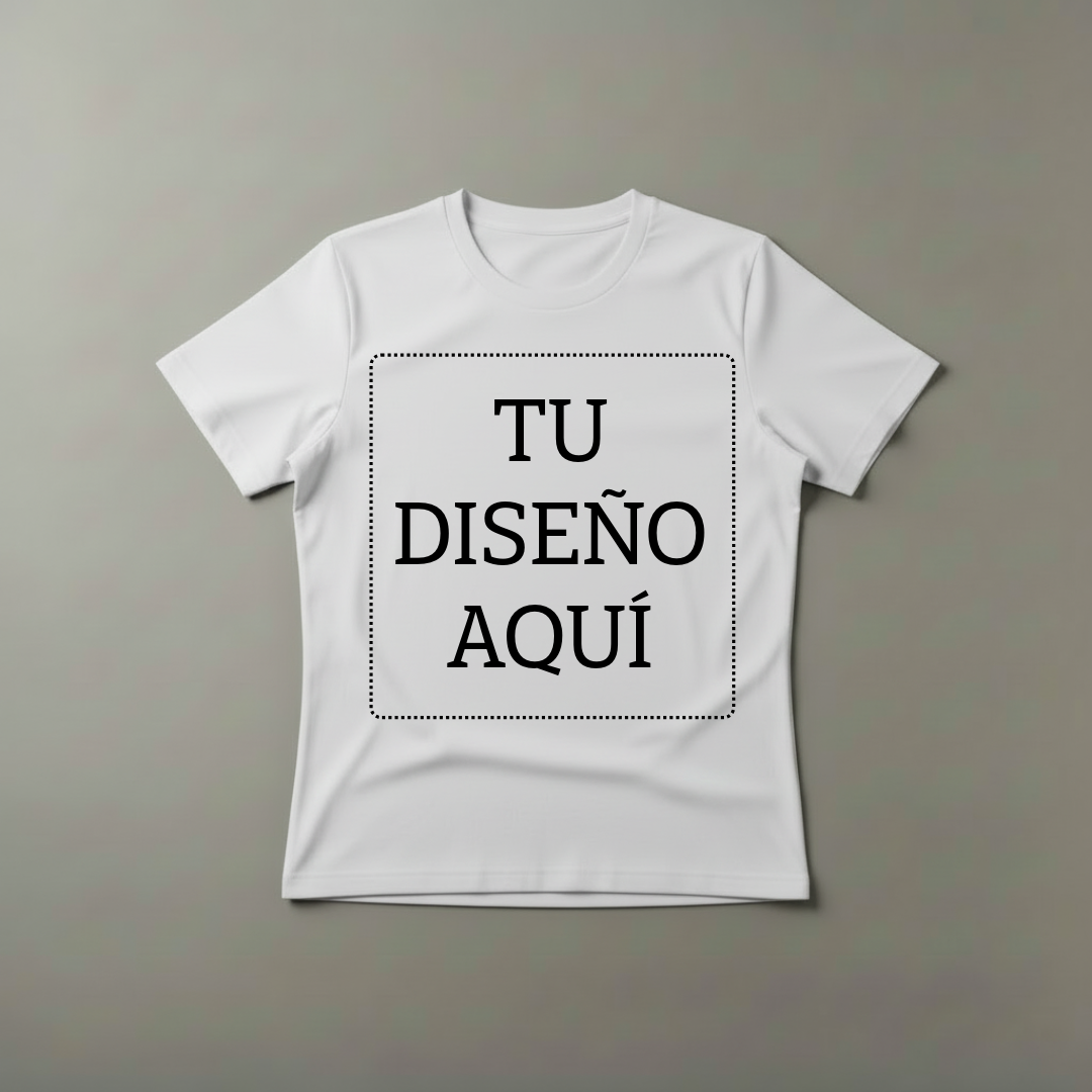 Camiseta blanca con impresión directa DTG incluida